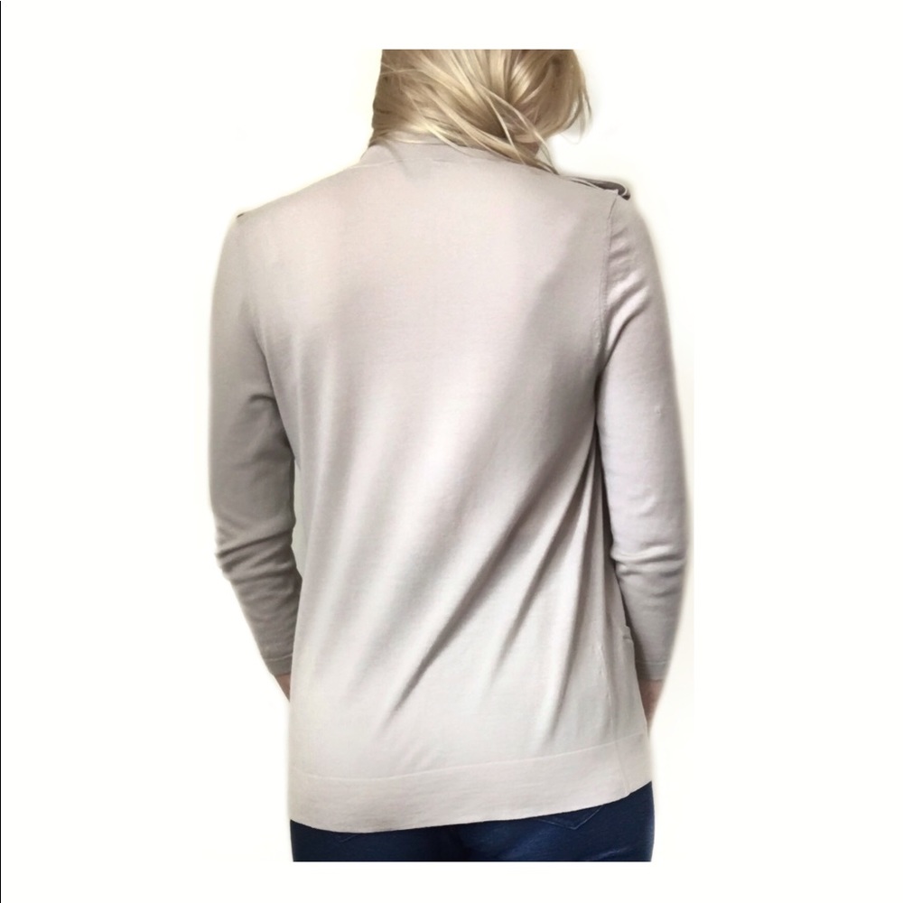 Theory Cardigan Women’s Medium, Tan, Brass Accents - Picture 5 of 8